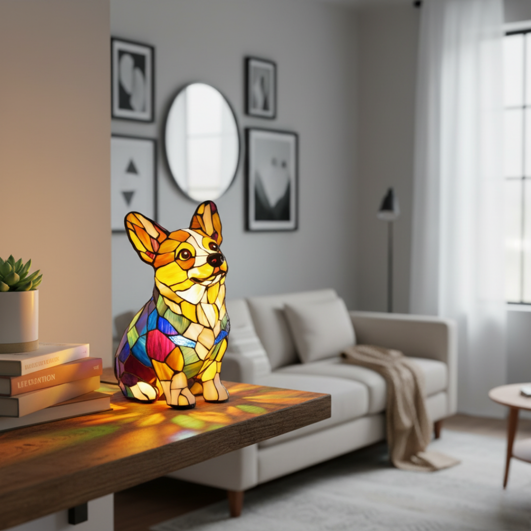 Lámpara Corgi Feliz