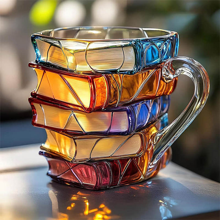Taza 3D Artesanal Única para Amantes de los Libros