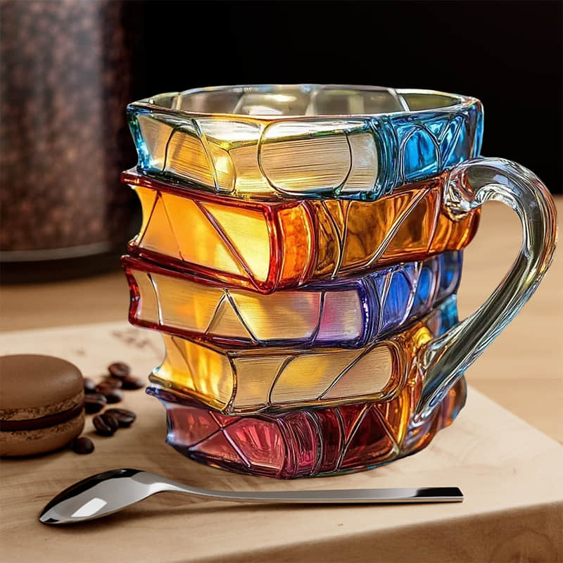 Taza 3D Artesanal Única para Amantes de los Libros