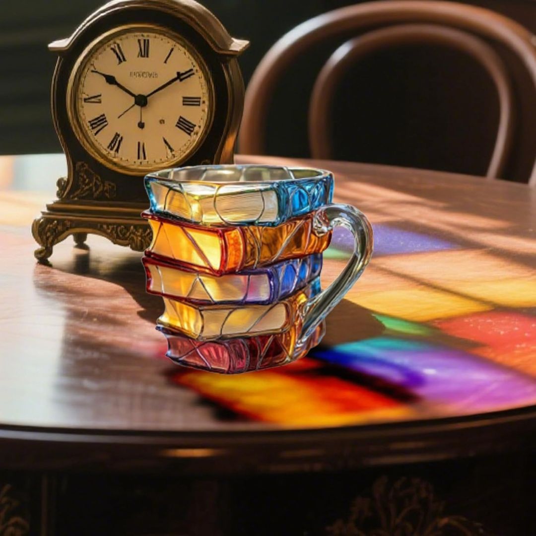 Taza 3D Artesanal Única para Amantes de los Libros