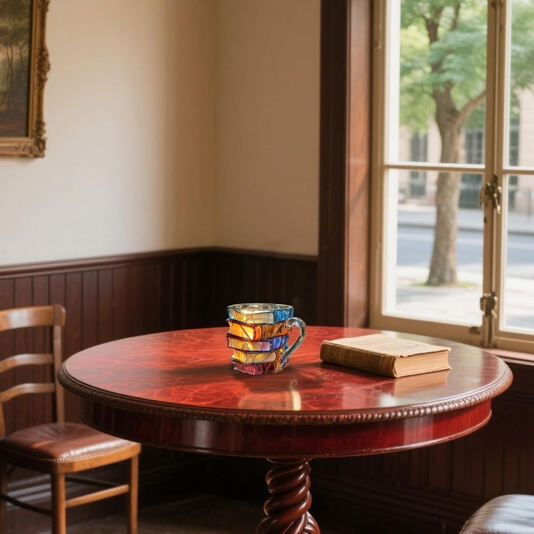 Taza 3D Artesanal Única para Amantes de los Libros