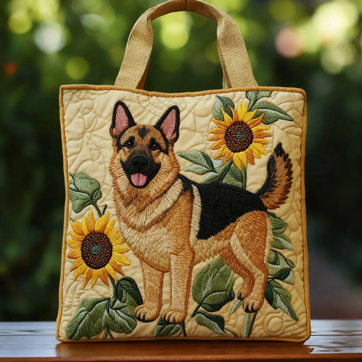 Bolsa Artesanal - Pastor Alemán con Estampado Floral