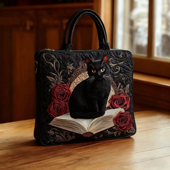 Bolsa Artesanal - Gato Negro sobre Libros