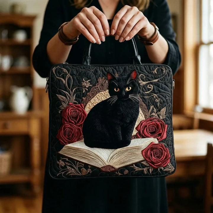 Bolsa Artesanal - Gato Negro sobre Libros
